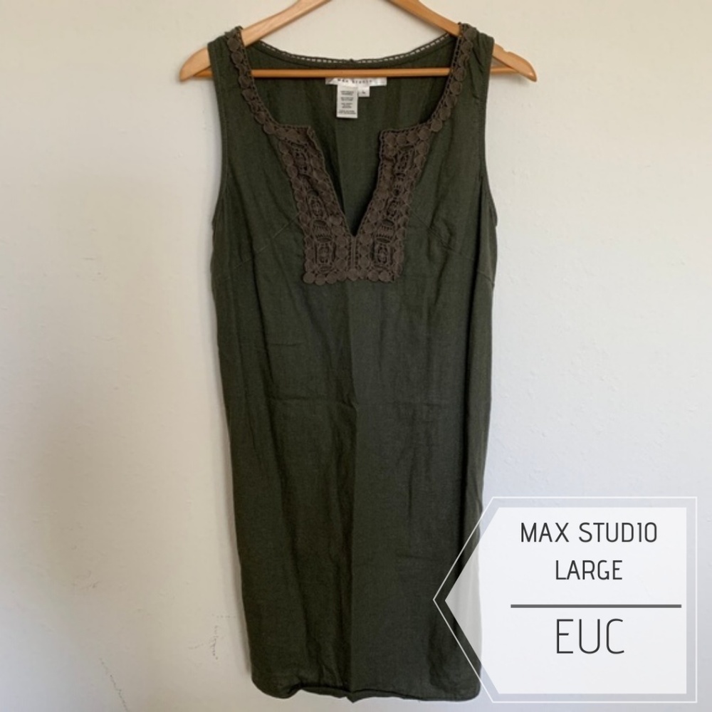 Max Studio Green Linen Dress